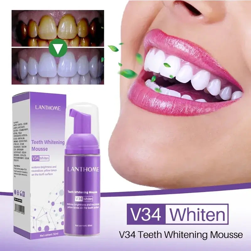 50ml V34 Mousse Toothpaste (Teeth Whitening)